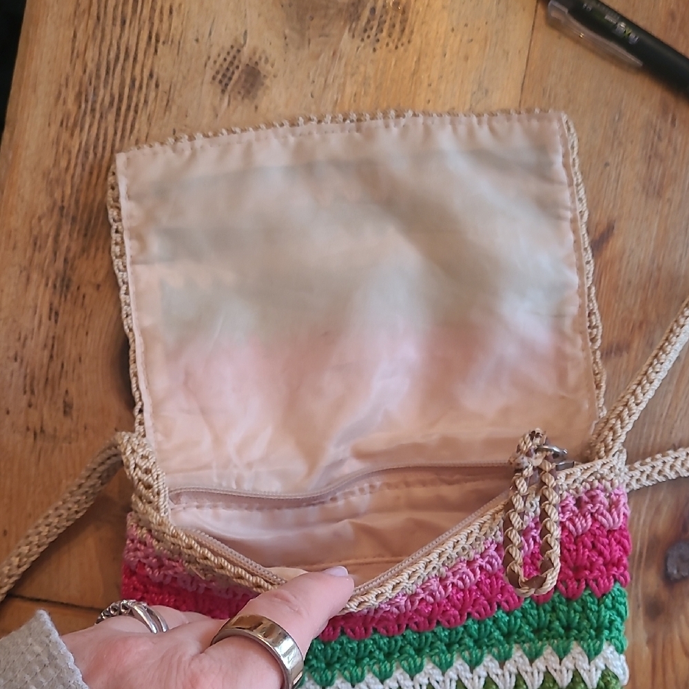 The Sak Crochet Crossbody Bag - Pink, Green, Blue & Cream - Picture 2 of 6